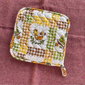 ♦️5/$15♦️ Vintage | 70s Rooster Chicken Gingham Retro Potholder